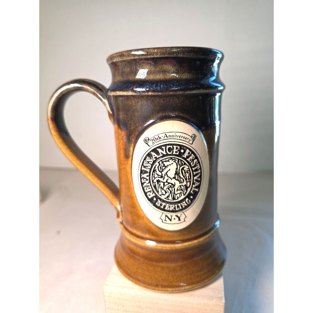 Vintage 1996 Renaissance Festival Sterling NY Handmade Stein Mug Stoneware 24oz